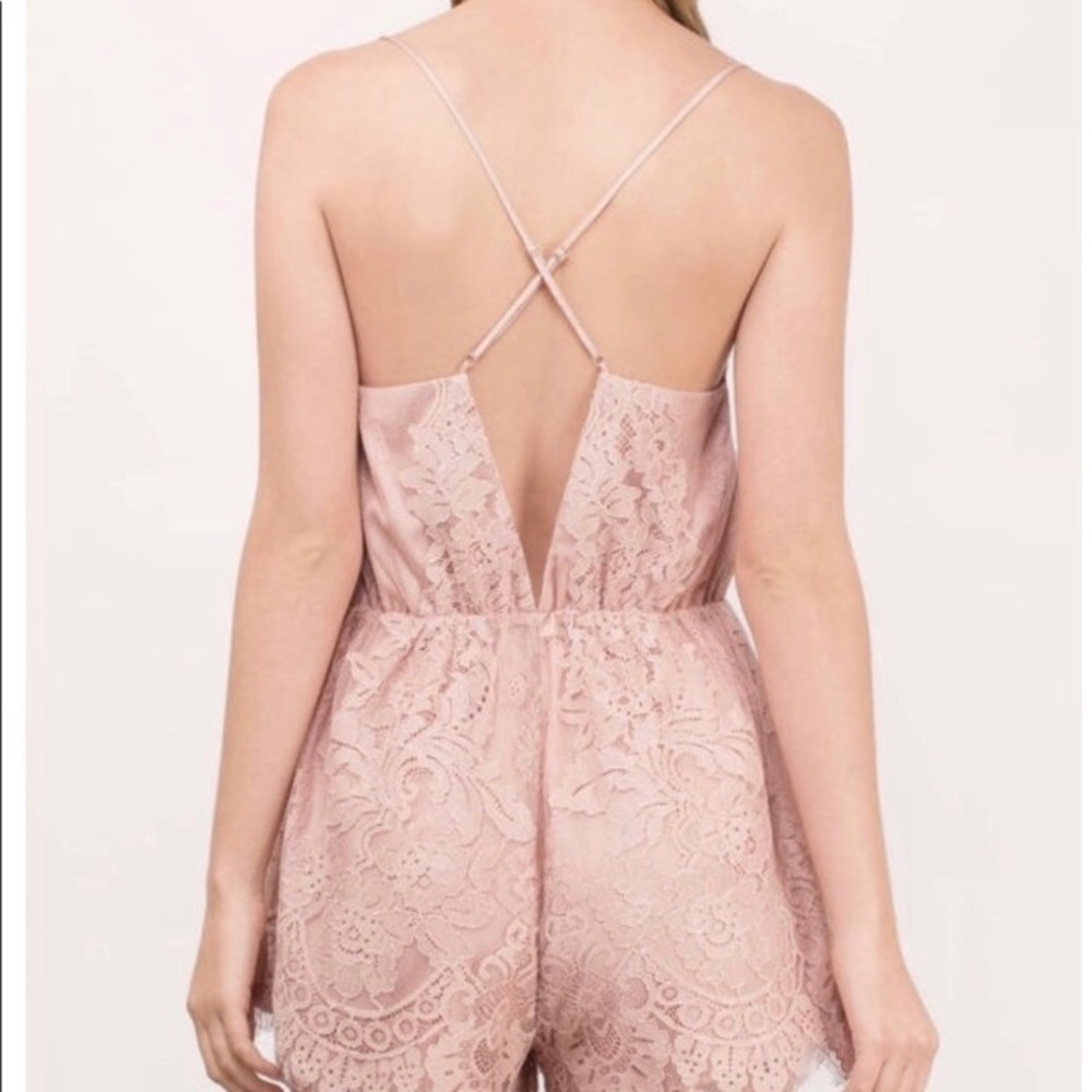Blush lace romper